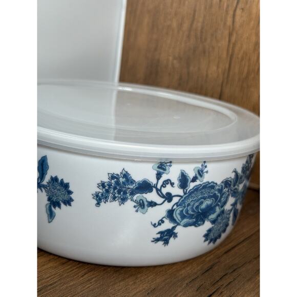 Set Of 4 Vintage Blue Floral Storage Bowl Set Blue Velvet Blue Roses - Picture 7 of 7